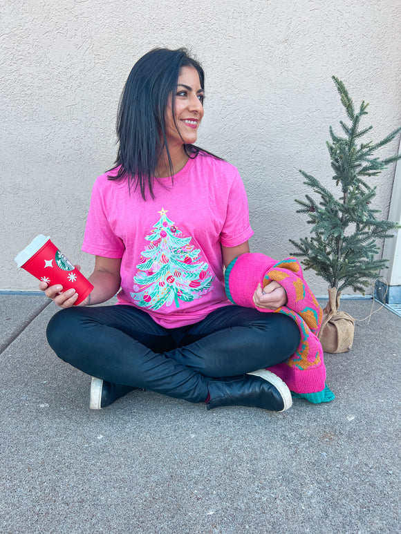 PINK WATERCOLOR TREE TEE {{PREORDER}}