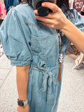 Denim Button Down Midi Dress