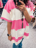 Bubble Pink Mineral Wash ColorBlock Tunic