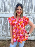 BRIGHT SPRING FLORAL TOP