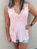 ROSE DOWN LACE TANK