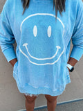 SMILEY MINERAL WASHED TERRY LOOSE FIT PULLOVER