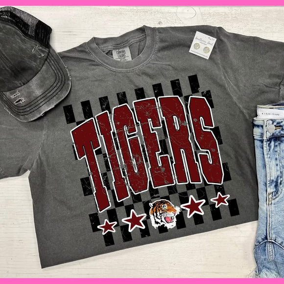 SEYMOUR TIGERS STARS AND CHECK TEE {{PREORDER}}