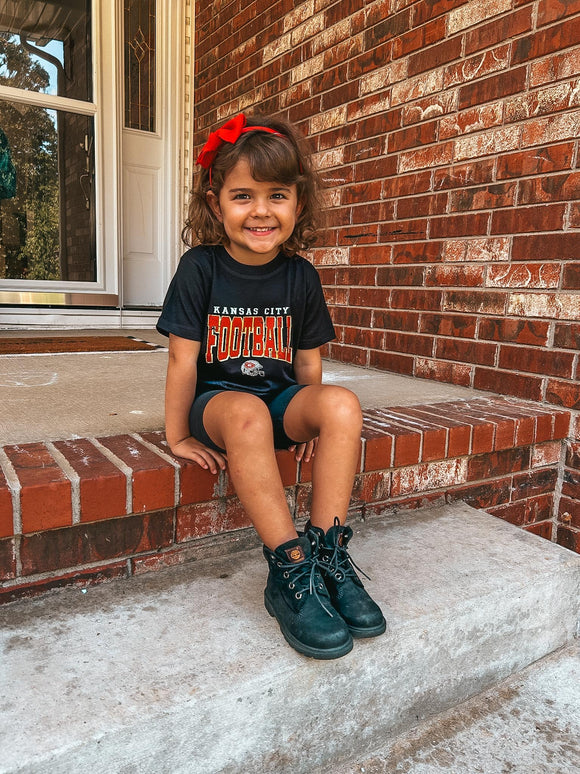 KIDS BLACK KANSAS CITY FOOTBALL TEE {{PREORDER}}