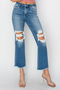 RISEN MID RISE CROP FLARE(RDP5773)