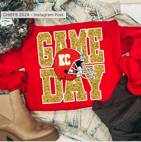 GAME DAY CHIEFS SPARKLE SWEATSHIRT {{PREORDER}}