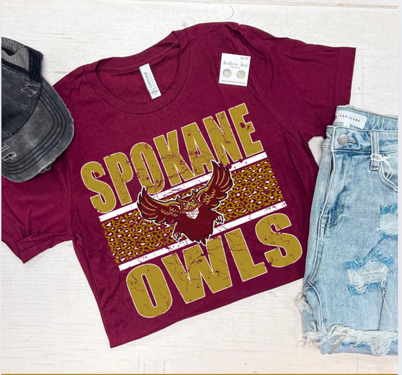 SPOKANE OWLS LEOPARD TEE {{PREORDER}}