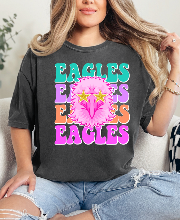 COLORFUL STACKED EAGLES TEE {{PREORDER}}
