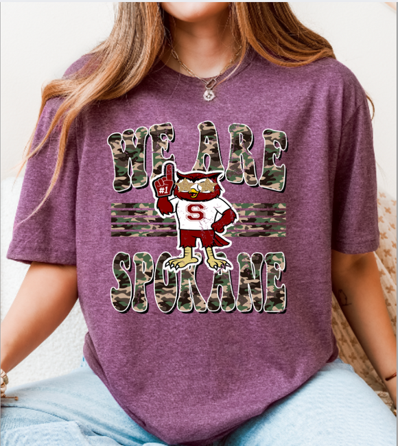 WE ARE OWLS CAMO BUBBLE TEE-HEATHER MAROON